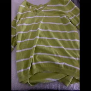 Green and white sweater